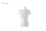 Plen Shirring RIb Slim Crop Short Sleeve T-shirt