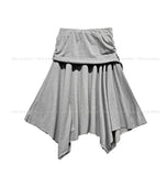 Kyou Unbalance Layered Shirring Skirt