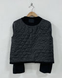 [Muffler set] Cien mohair no-collar short jacket