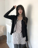 Mood Strap Ribbed Cardigan