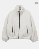 Dren quilted fur color matching zip-up jumper