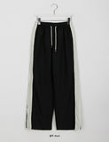 Shoeton track color matching banding wide pants