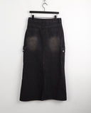 Riader Pocket Cargo Incision Denim Long Skirt