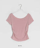 Kosel U-neck Side Shirring Short Sleeve Tee