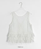 Bikan Dot Frill Sleeveless Blouse