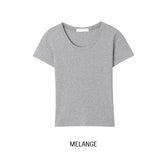 [U-BASIC] Riu Ribbed U-Neck Short Sleeve
