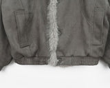 Deen high-neck quilted fur suede mustang jumper