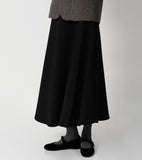 Brush wrap style flare long skirt