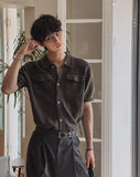 Base Two-Pocket Collared Short Sleeve Knit