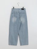 [unisex] Wensi Vintage Cat Washing Wide Denim Pants