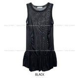 Of Pearl Shirring Layered Mesh Top