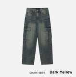 Nyujin wide cargo pocket denim pants