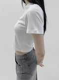 Kyabi Ribbon Crop Short Sleeve T-shirt