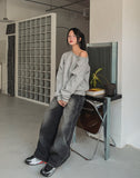 Tinted Washed String Balloon Denim Pants