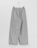 [unisex] Fine Rivet Nylon Banding Wide Pants