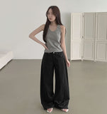Halterneck Solid Cotton Blend Basic Fit Sleeveless