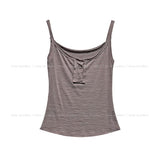 Ropi Pocket Cutting Sleeveless Cardigan Set