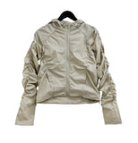 Shirring cap hood nylon jumper