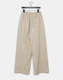 Holer strap banding two-way wide cotton long pants