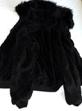 Deep Black Semi-Crop Fur + Silver Winter Jumper Jacket