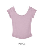 [1+1] Way Basic Slim U-Neck Short Sleeve