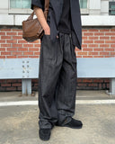 Mons denim banding wide pants