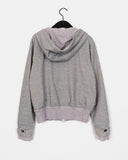 Immel Pocket Ribbed Color Matching Two-Way Pile Hood Zip-Up