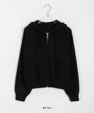 Conoy Crop Knit Hood Zip-Up