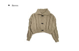 Latte Duffle Collar Knit Cardigan