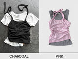 Halter ballet layered top
