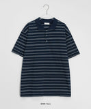 [unisex] Hillen Stripe Collar Short Sleeve Tee