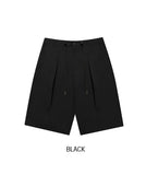 Node cut string cotton bermuda shorts