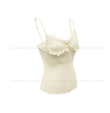 Mobi Ruffle Lace Ribbed Sleeveless