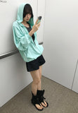 ROUGH SHIRRING HOOD ZIP-UP