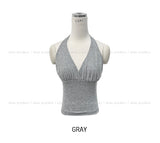 Cheek Shirring Glam Halter Sleeveless