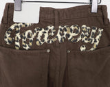 Sumo Leopard Lettering Brushed Wide Balloon Pants