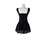 Az Punching Lace Ribbon Sleeveless Bustier Mini One Piece