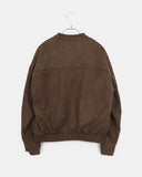 Shy Suede No-Collars Snap Button Zipper Pocket Blouson Jacket