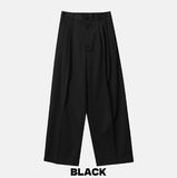 Modern three-tuck wide slacks