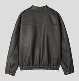 Gross cut washed leather jacket