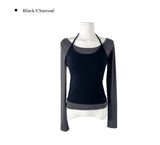 Yuan Halter Sleeveless Layered T-Shirt Set