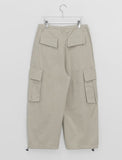 Common Pintuck Cotton Cargo Wide Pants