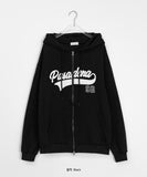 Rucoto two-way lettering printing over hood zip-up