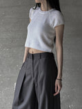 Popu Summer Knit Short Sleeve T-shirt