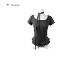 Beren Frill Lace Short Sleeve T Scarf Set