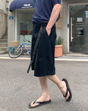 Lukio Layered Belted Bermuda Slacks