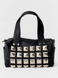 oversize studded shoulder bag