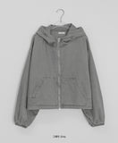 Pedro Pigment Crop Hood Zip-Up Jumper