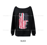 Vintage Flag Off-Shoulder Sweatshirt