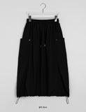 Leaki Nylon String Banding Cargo Long Skirt